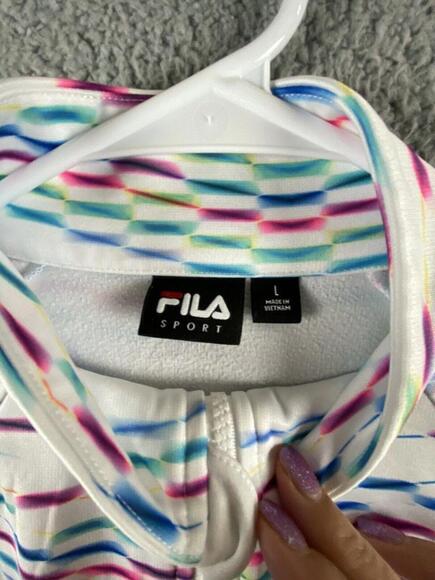 Fila Sweatshirt Womens Large 1/4 Zip Mock Neck Running Sport Shirt Top - Picture 4 of 9